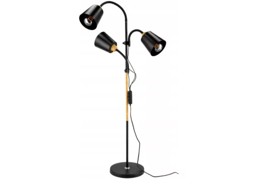 Berge London fa/fekete színű állólámpa állítható magassággal 190 cm 3xE27-es foglalattal