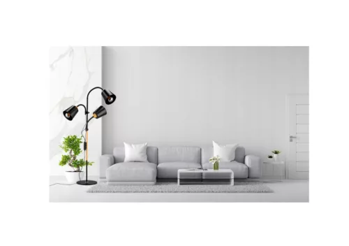 Berge London fa/fekete színű állólámpa állítható magassággal 190 cm 3xE27-es foglalattal