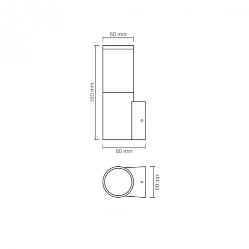 Videx Kerti oldalfalra helyezhető kerek fekete színű lámpa GU10-es foglalattal