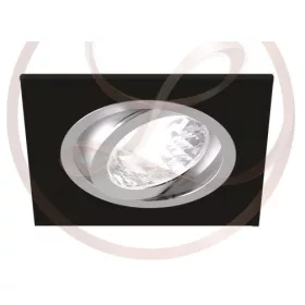   Strühm Alum négyzet alakú spot keret matt fekete/króm GU10-es foglalattal