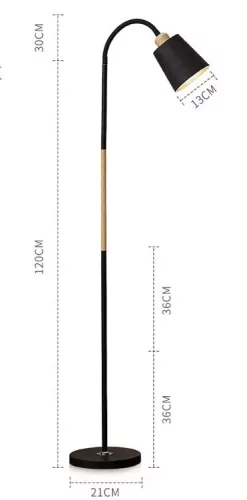 Berge Vienna fa/fekete színű állólámpa állítható magassággal 120-150 cm E27-es foglalattal