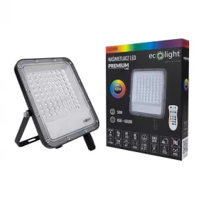   EcoLight 50 W-os RGB LED reflektor távirányítóval IP65 védettséggel