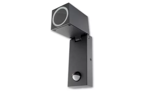 MasterLED Rhino mozgatható fekete oldalfali lámpa GU10-es foglalattal mozgásérzékelős