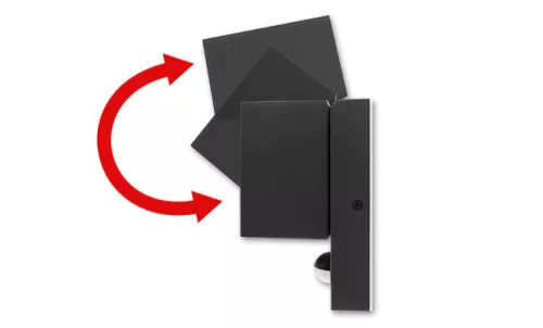 MasterLED Rhino mozgatható fekete oldalfali lámpa GU10-es foglalattal mozgásérzékelős