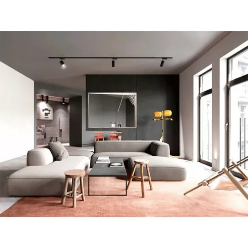 MasterLED Goldi fekete1 fázisú sínre szerehető lámpa keret GU10-es foglalattal