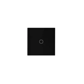   MasterLED Fekete üveg 1 körös távirányítható érintő villanykapcsoló kék/piros állapotjelző fénnyel