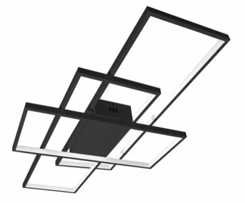 MasterLED Galaxis Hidra 126 W-os 90x50 cm fekete LED távirányítós mennyezeti lámpa