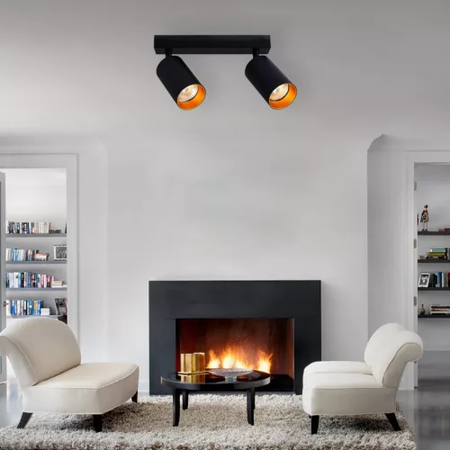 MasterLED Eris fekete-arany mennyezeti 2-es lámpa keret GU10-es foglalattal