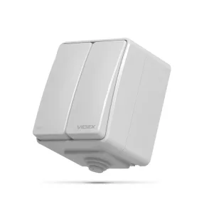   Videx Binera szürke színű falon kívüli vízmentes csillárkapcsoló (105) (10/100)