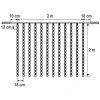 Home KSF 204/WW LED-es fényfüggöny, 2x2 m / 204 db melegfehér LED, állófényű, fekete vezeték, sorolható, kül- és beltéri kivitel