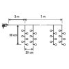 Home MLF 300/WW micro LED-es cluster fényfüggöny, 3x0,5 m / 300 db melegfehér micro LED, 8 fényprogram, távirányító, hálózati adapter, kül- és beltéri kivitel