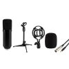 SAL M 12 stúdiómikrofon-szett, stabil asztali állvány, rezgéscsillapított, kondenzátormikrofon, kardioid iránykarakterisztika, XLR