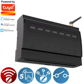 6 csatornás RF+Zigbee vevőegység, 2x16A + 4x10A