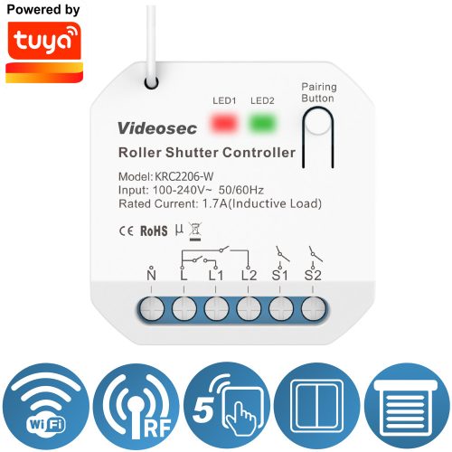 Redőnyvezérlő RF+Wifi vevőegység (TUYA kompatibilis)